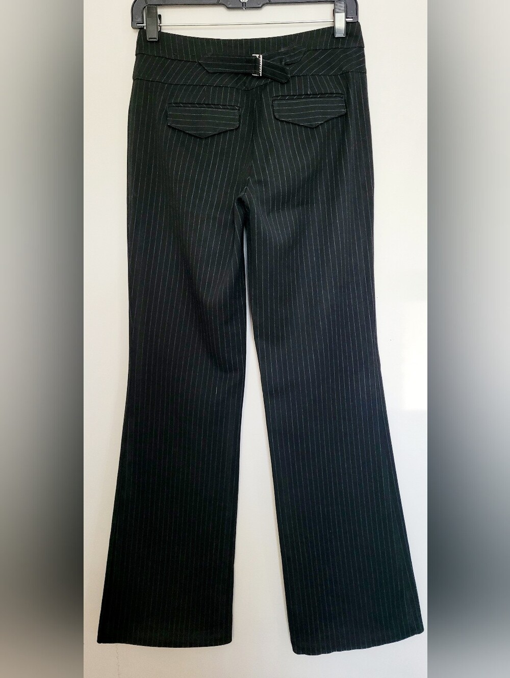 Express Editor Black Striped Bootcut Mid-Rise Dress Pants 00R/XS - Picture 4 of 16